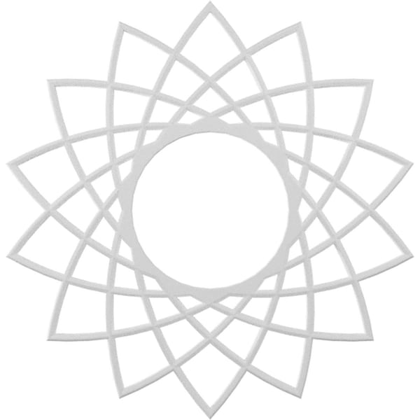 Ekena Millwork Eleanor Architectural Grade PVC Pierced Ceiling Medallion, 34"OD x 13 1/8"ID x 1"P, Unfinished CMPP34EA - main